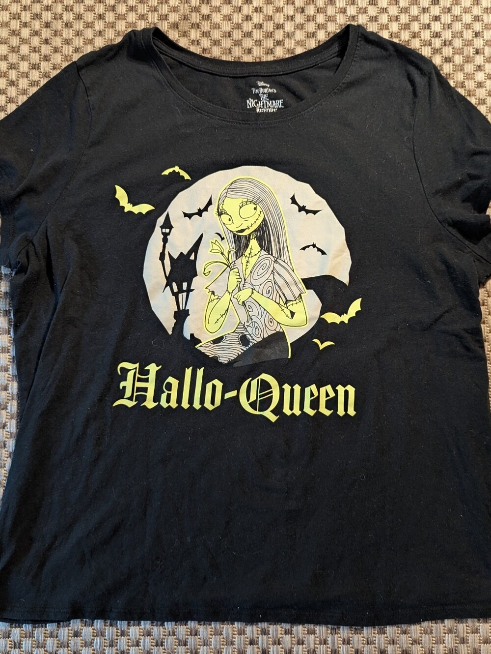 Disney The Nightmare Before Christmas Glow in the Dark Hallo-Queen Shirt sz XXL